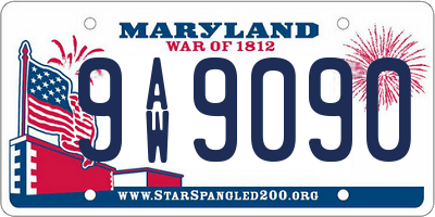 MD license plate 9AW9090