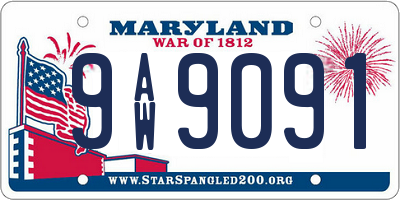 MD license plate 9AW9091