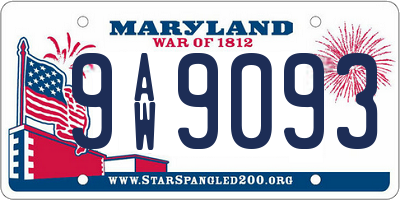 MD license plate 9AW9093