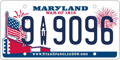 MD license plate 9AW9096