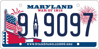 MD license plate 9AW9097