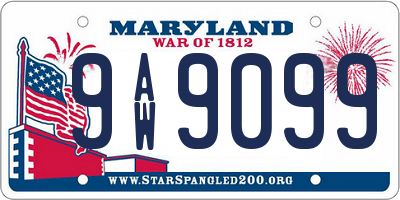 MD license plate 9AW9099