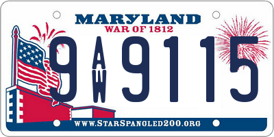 MD license plate 9AW9115