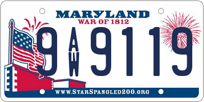 MD license plate 9AW9119