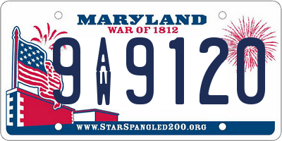 MD license plate 9AW9120