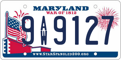MD license plate 9AW9127