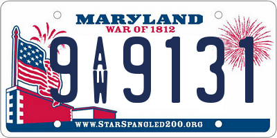 MD license plate 9AW9131