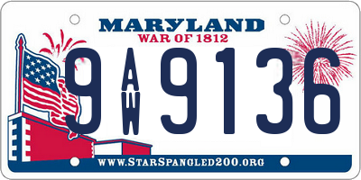 MD license plate 9AW9136