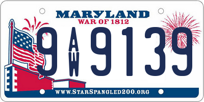 MD license plate 9AW9139