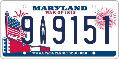 MD license plate 9AW9151