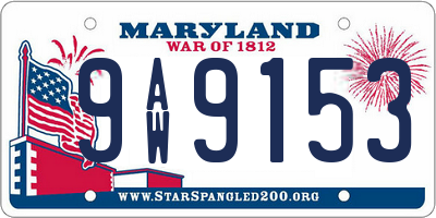 MD license plate 9AW9153