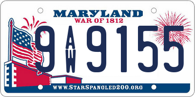 MD license plate 9AW9155