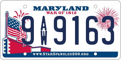 MD license plate 9AW9163
