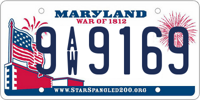 MD license plate 9AW9169