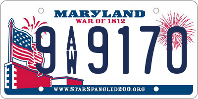 MD license plate 9AW9170