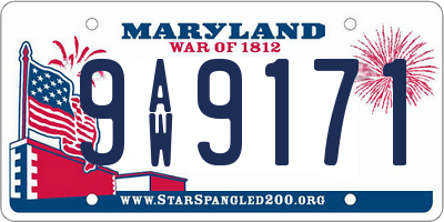 MD license plate 9AW9171