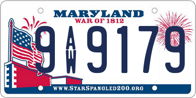 MD license plate 9AW9179