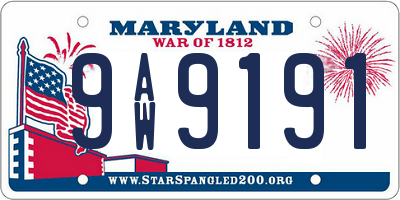 MD license plate 9AW9191