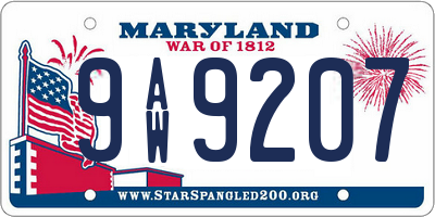 MD license plate 9AW9207