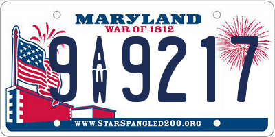 MD license plate 9AW9217