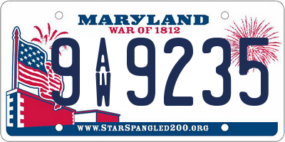MD license plate 9AW9235