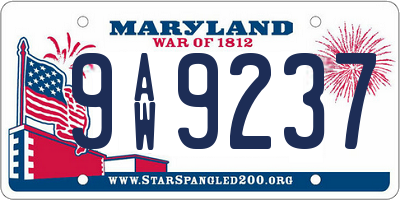 MD license plate 9AW9237