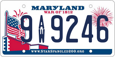 MD license plate 9AW9246