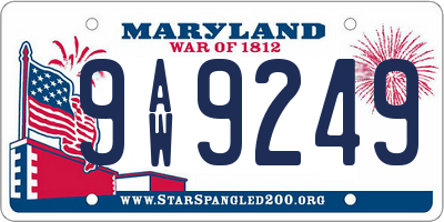 MD license plate 9AW9249