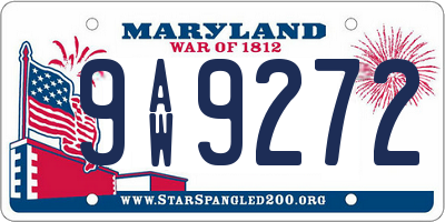 MD license plate 9AW9272