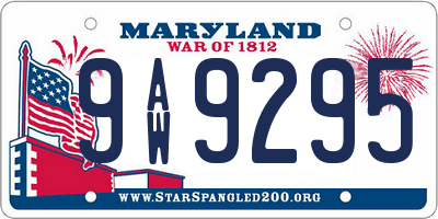 MD license plate 9AW9295
