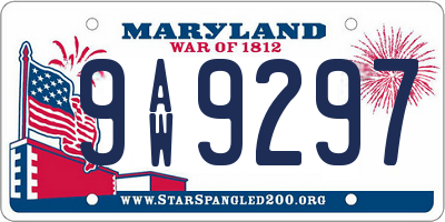 MD license plate 9AW9297