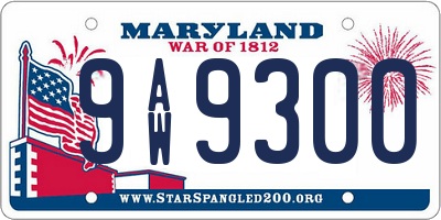 MD license plate 9AW9300