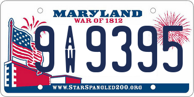 MD license plate 9AW9395
