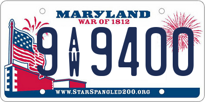 MD license plate 9AW9400