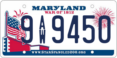 MD license plate 9AW9450