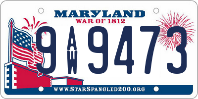 MD license plate 9AW9473