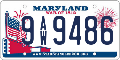 MD license plate 9AW9486