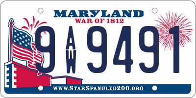 MD license plate 9AW9491