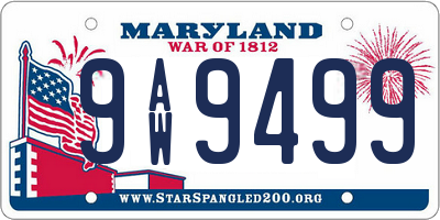 MD license plate 9AW9499