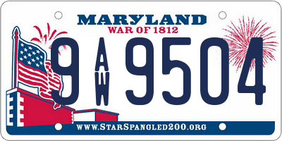 MD license plate 9AW9504