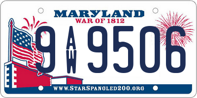 MD license plate 9AW9506