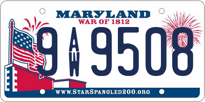 MD license plate 9AW9508