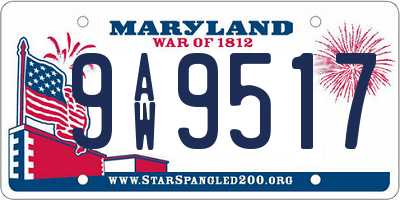 MD license plate 9AW9517