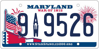 MD license plate 9AW9526