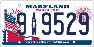 MD license plate 9AW9529