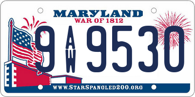 MD license plate 9AW9530