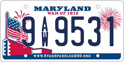 MD license plate 9AW9531