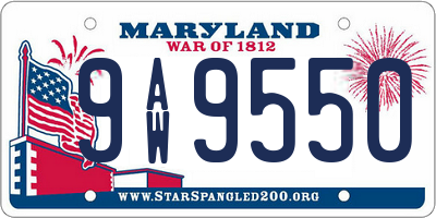 MD license plate 9AW9550