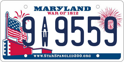 MD license plate 9AW9559