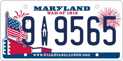 MD license plate 9AW9565